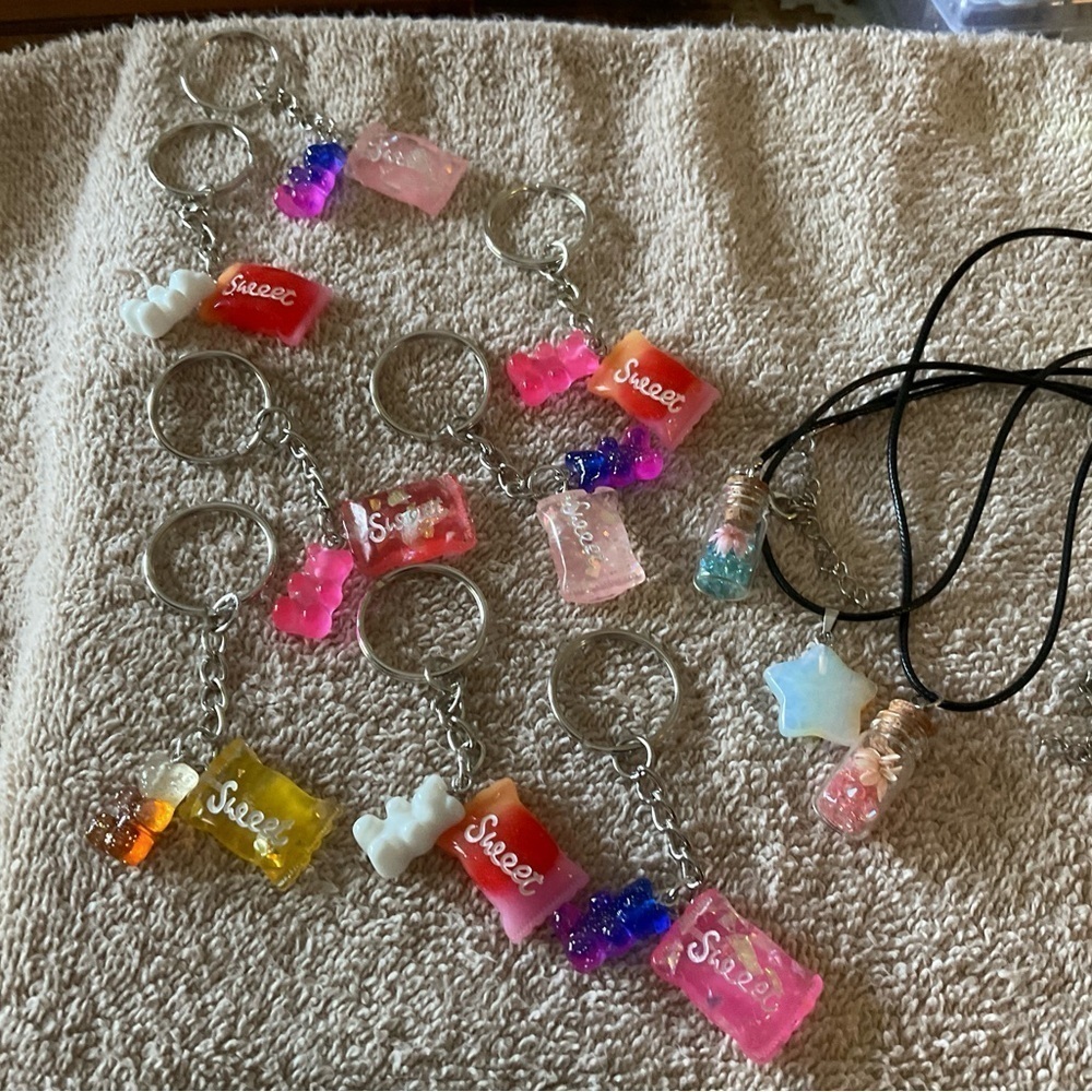 Handmade set of Keychains and Necklaces!